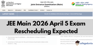 JEE Main 2026 April 5 Exam Likely to Be Rescheduled; Request Date Change Today